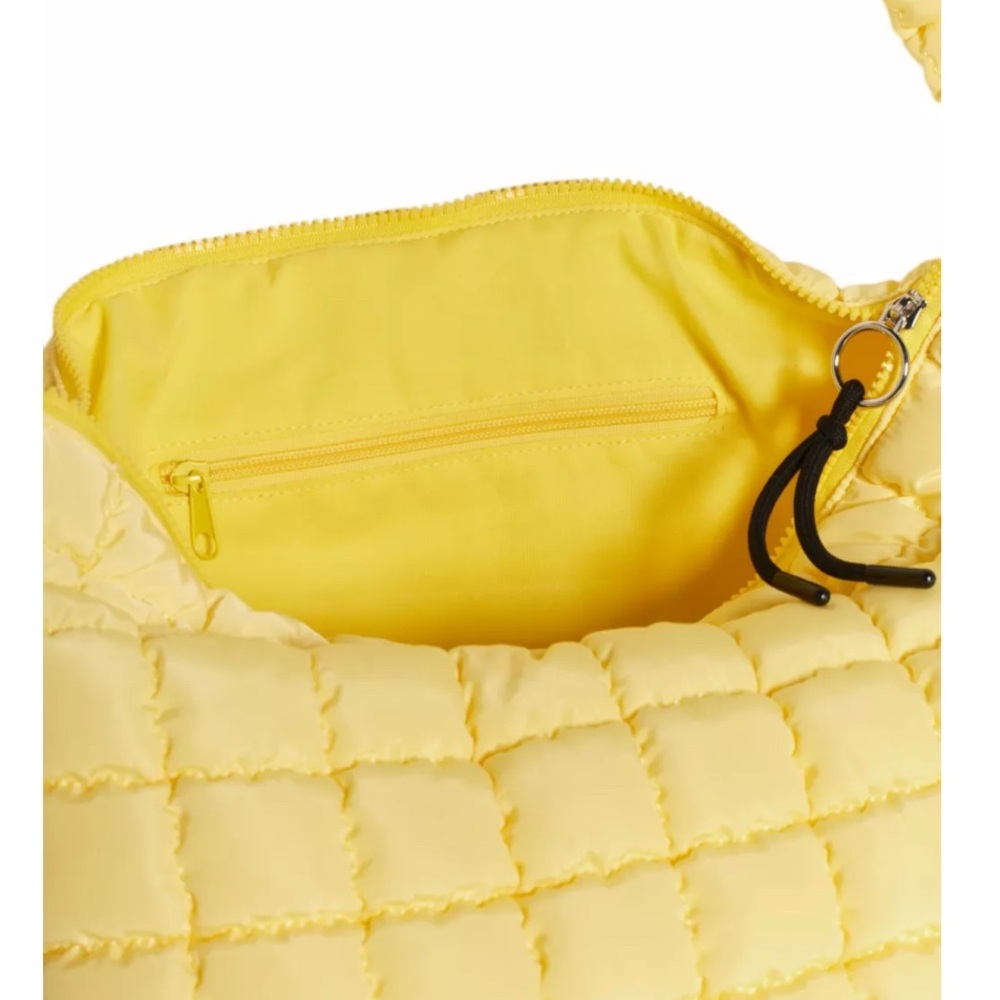 Free People Quilted Carryall Tote Bag in Lemon Zest Yellow - Picture 3 of 4